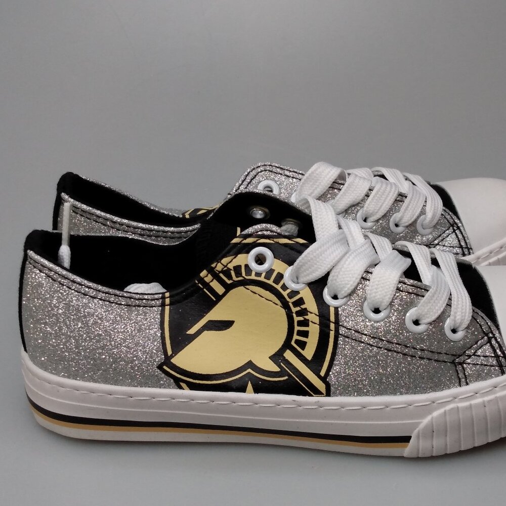 Foco Army Black Knights Womens Size 6 Low Top Glitter Print NCAA Canvas Sneakers - Picture 6 of 14